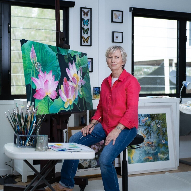 Helen Mitra - The artist at work
