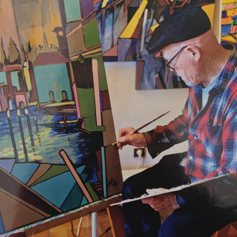 Henri Mahé (Him) - L'artiste au travail