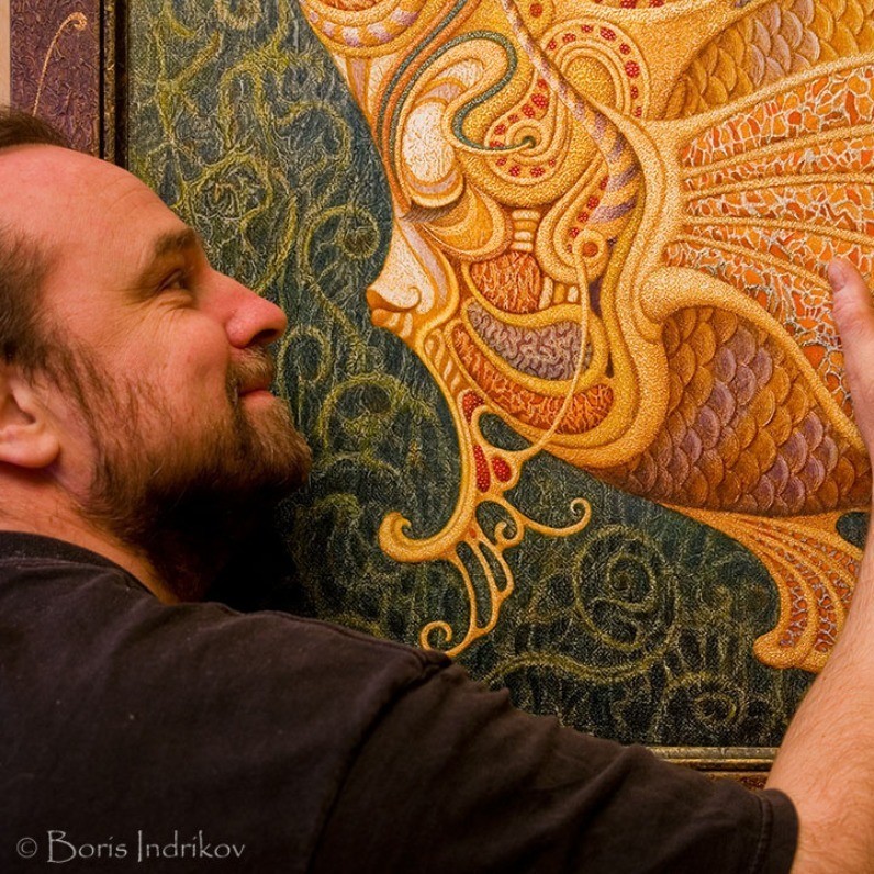 Boris Indrikov - L'artista al lavoro