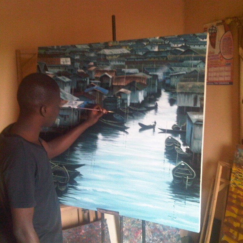 Ismail Lawal - The artist at work
