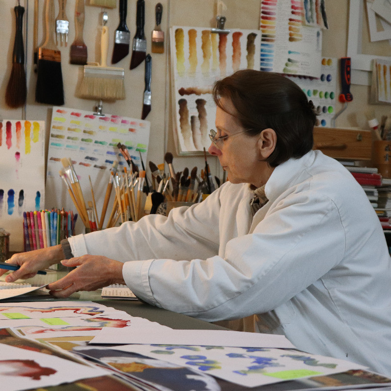 Jacqueline Pascaud - L'artiste au travail