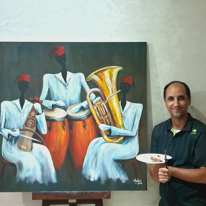 Jamal El Hajoui - El artista trabajando