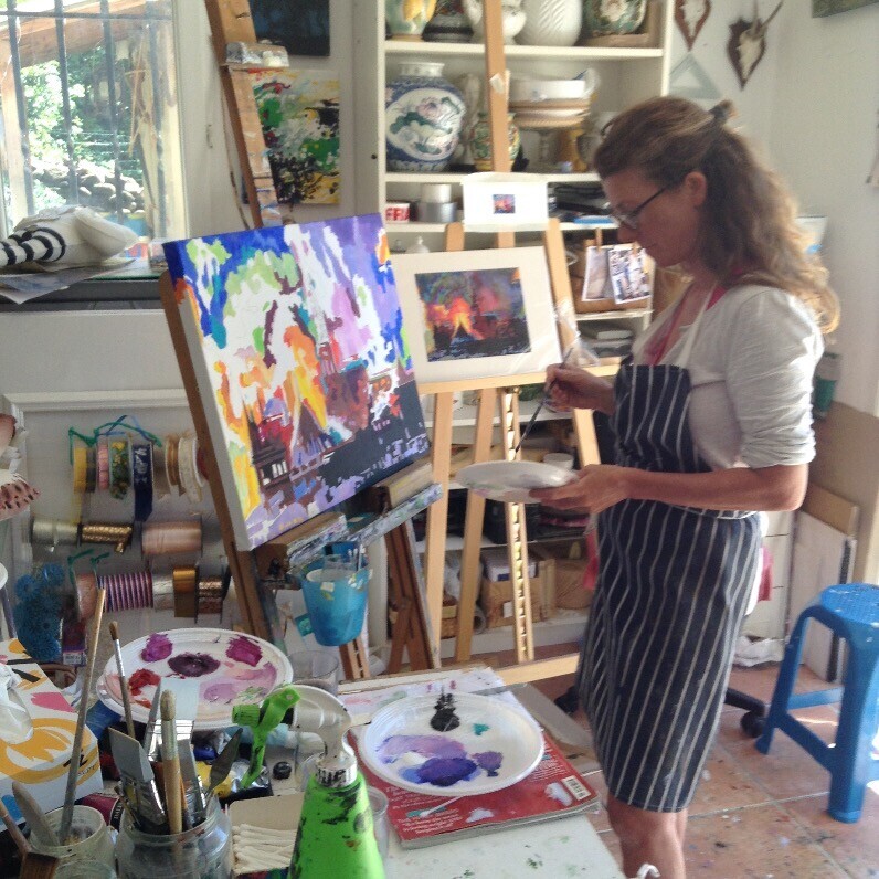 Jane Appleton - The artist at work