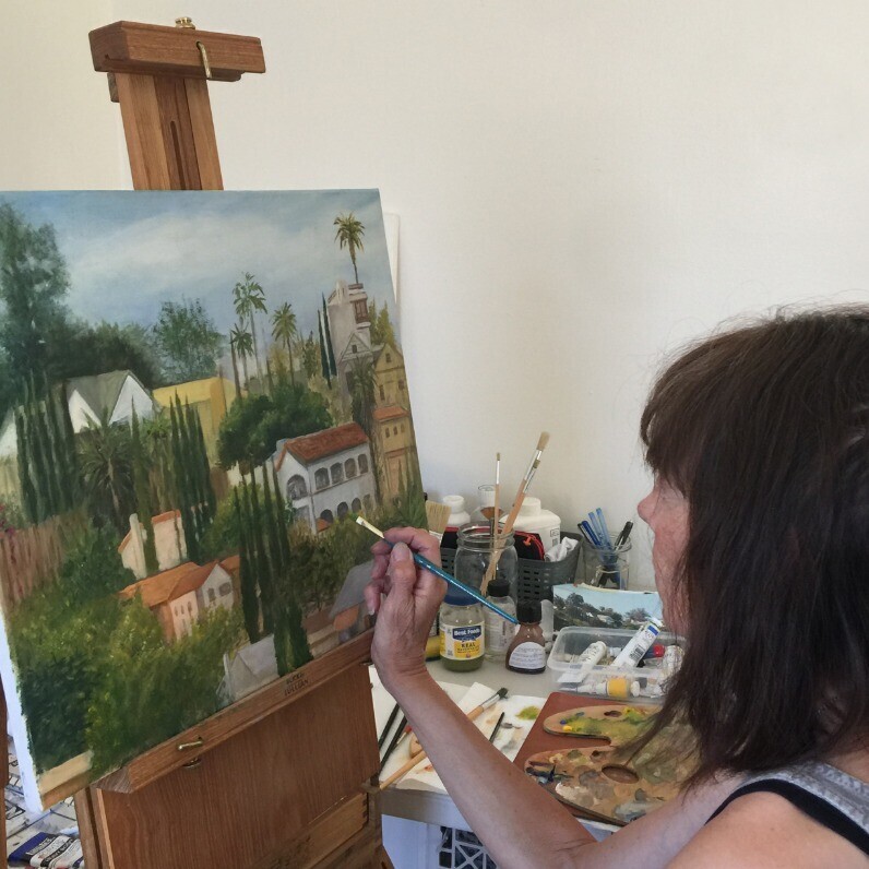 Jane Moore - The artist at work