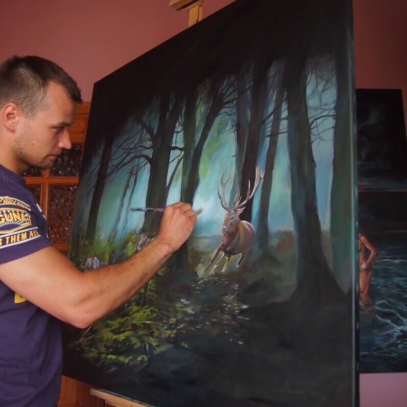 Janusz Orzechowski - The artist at work