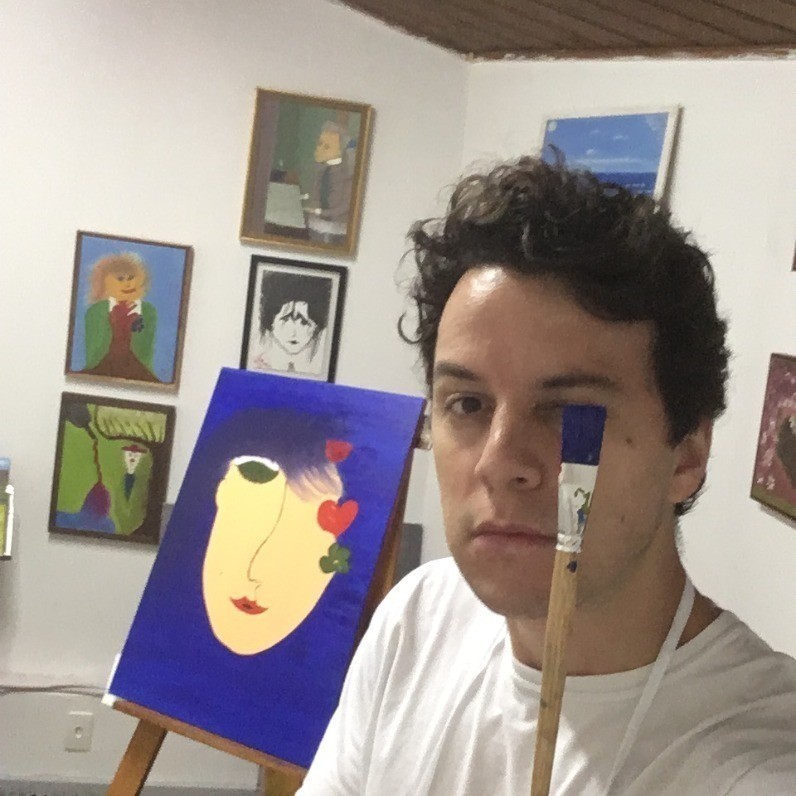 Johnnas Oliva - El artista trabajando