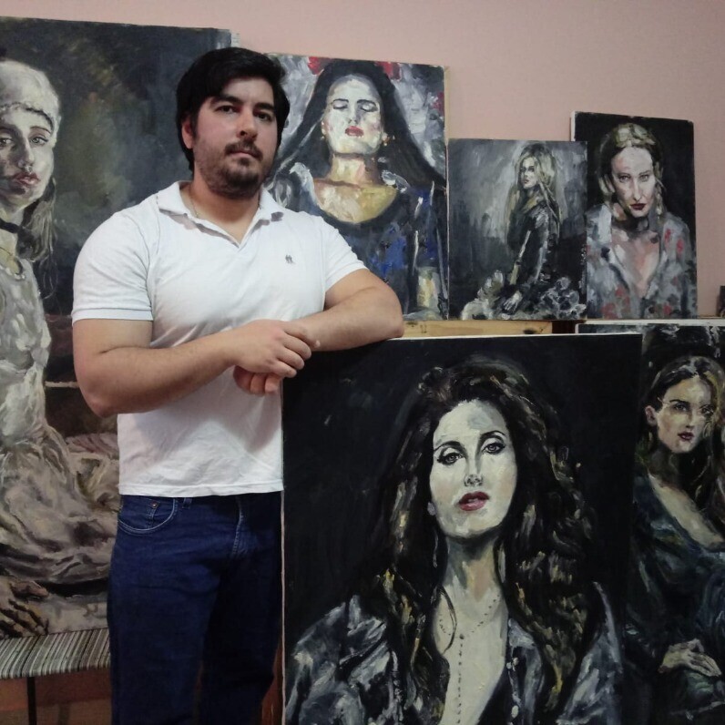 Jorge Quiros - O artista no trabalho