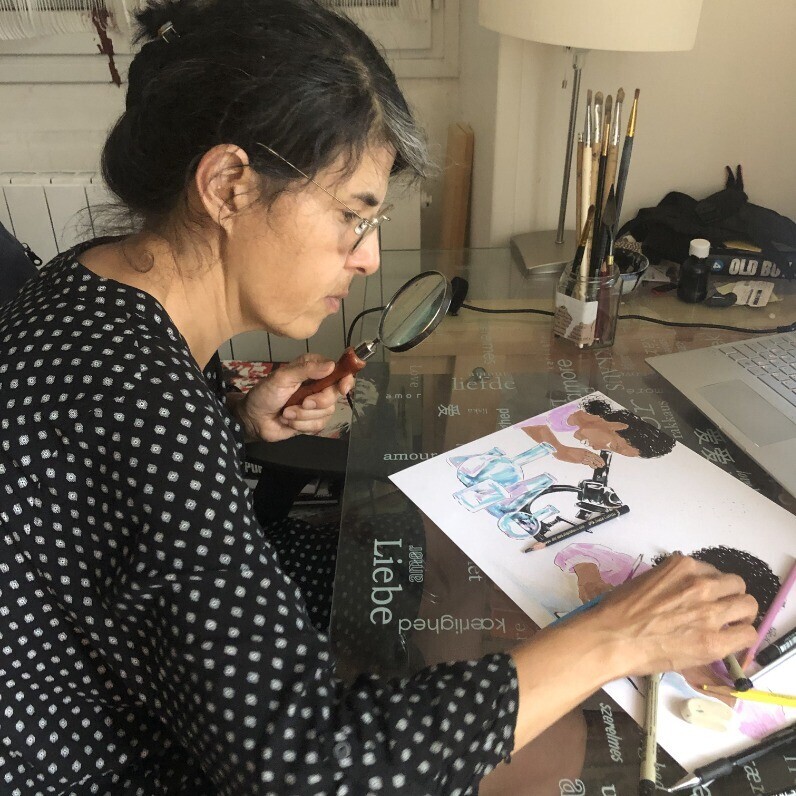 Julia Naurzalijeva - The artist at work