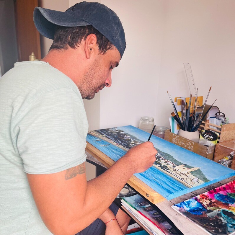 Julio Cesar Quintana Borroto - El artista trabajando