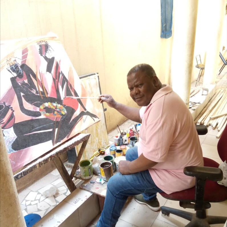 Kamba Mukeke - L'artiste au travail