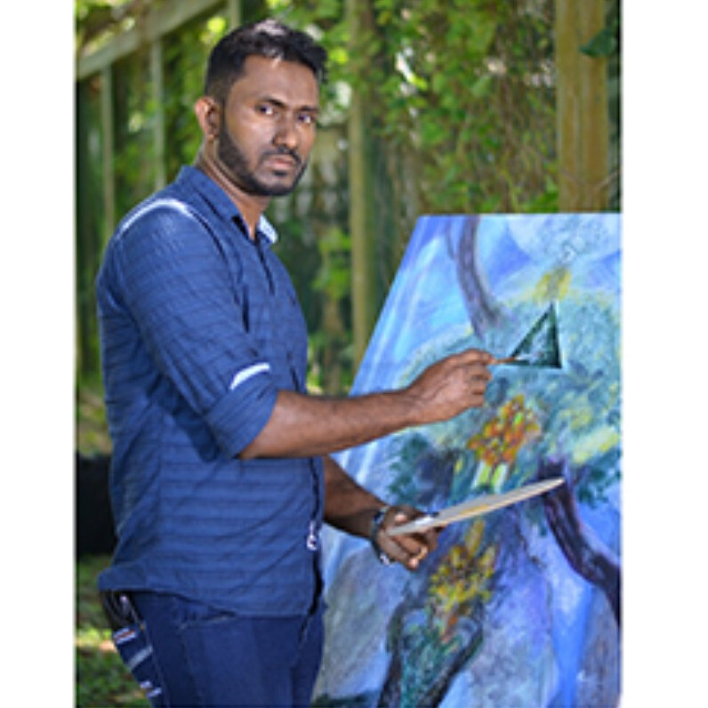 Kasun Wickramasinghe - The artist at work