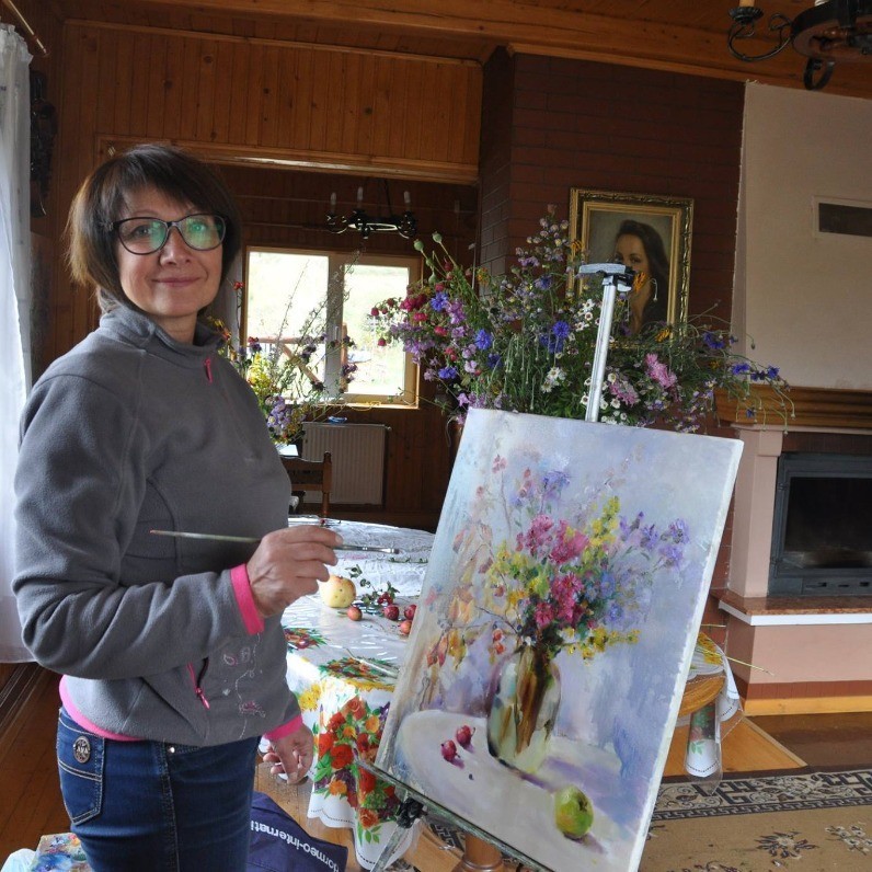 Olha Laptieva - El artista trabajando