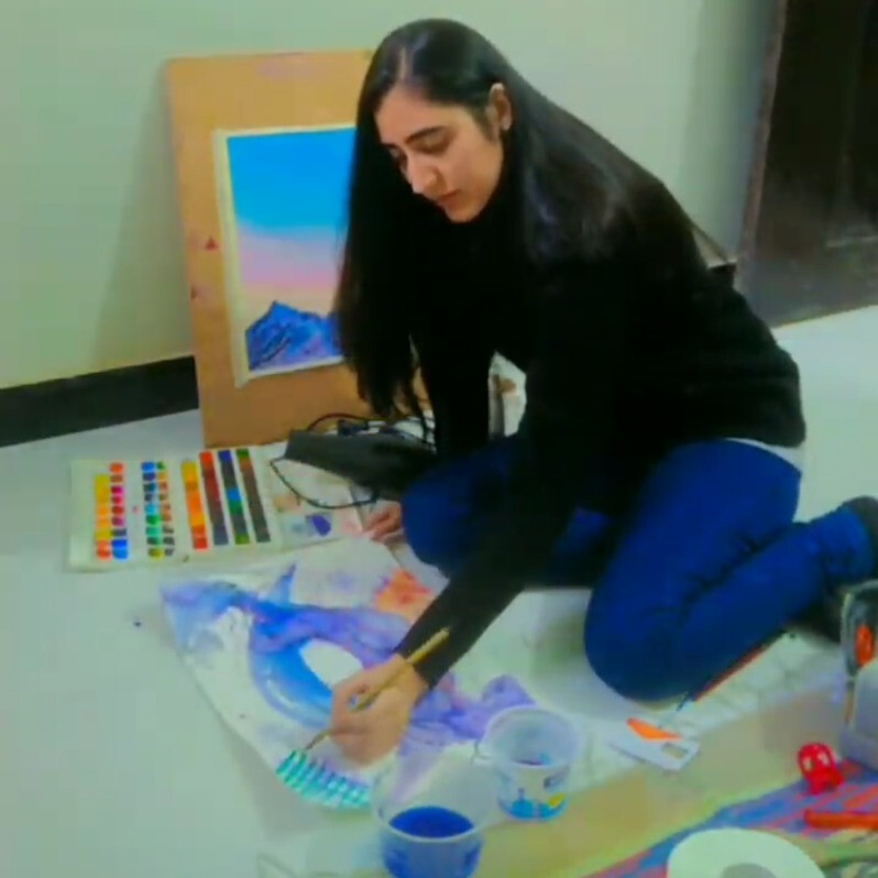 Lubna Khan - The artist at work