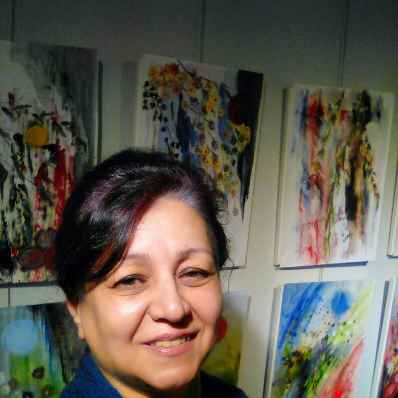 Mansoureh Ashrafi - The artist at work