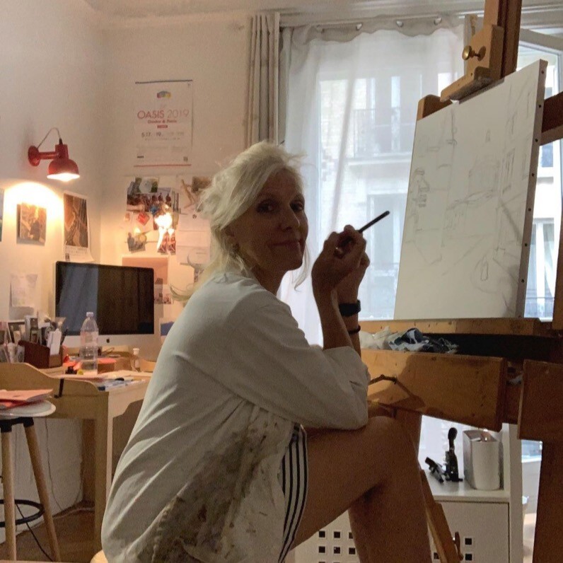 Marie France Garrigues - L'artiste au travail