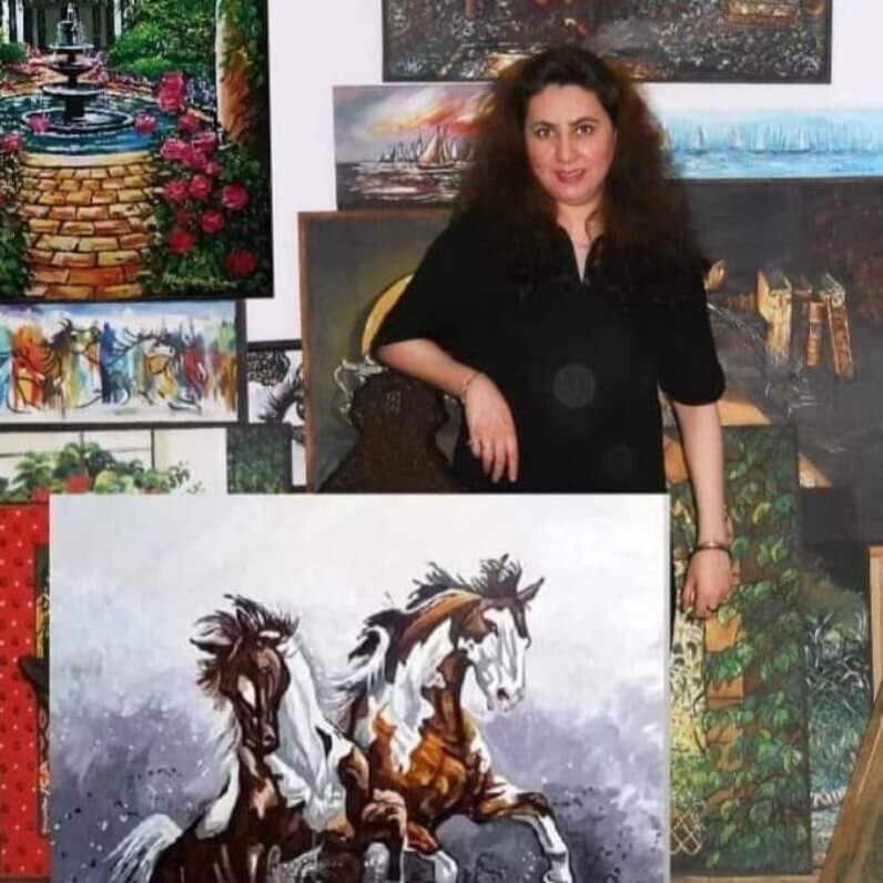 Marium Khan - The artist at work