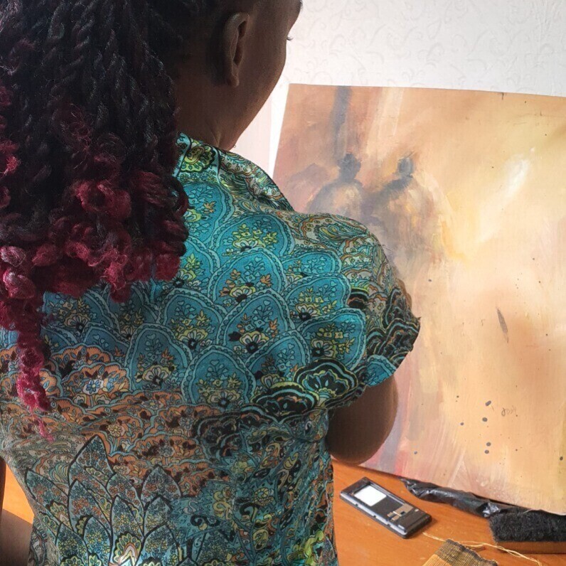 Mercy Mckenzie Mukhan - The artist at work