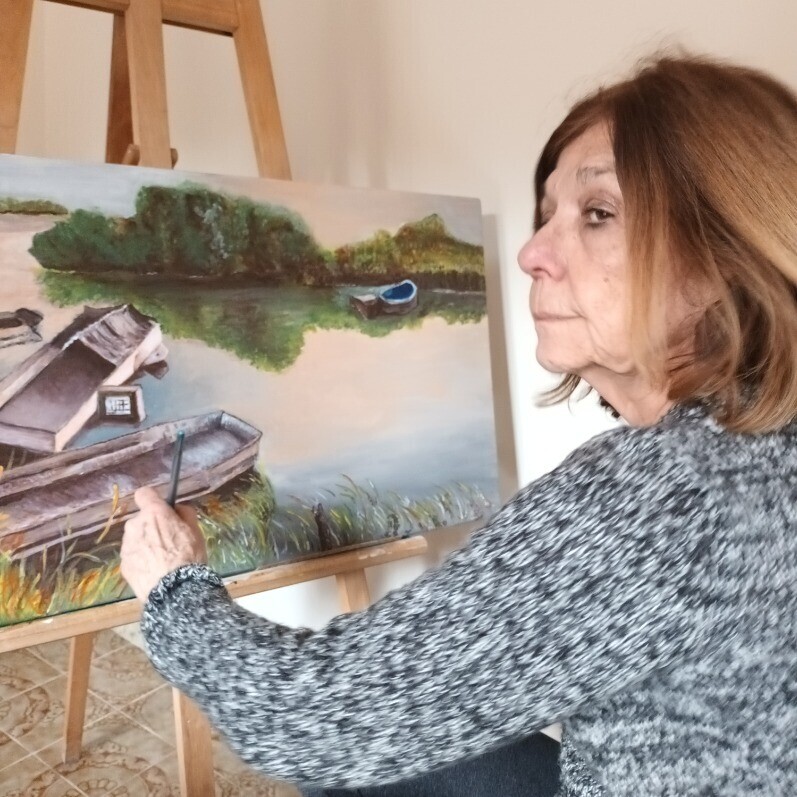 Michele Glaize - El artista trabajando