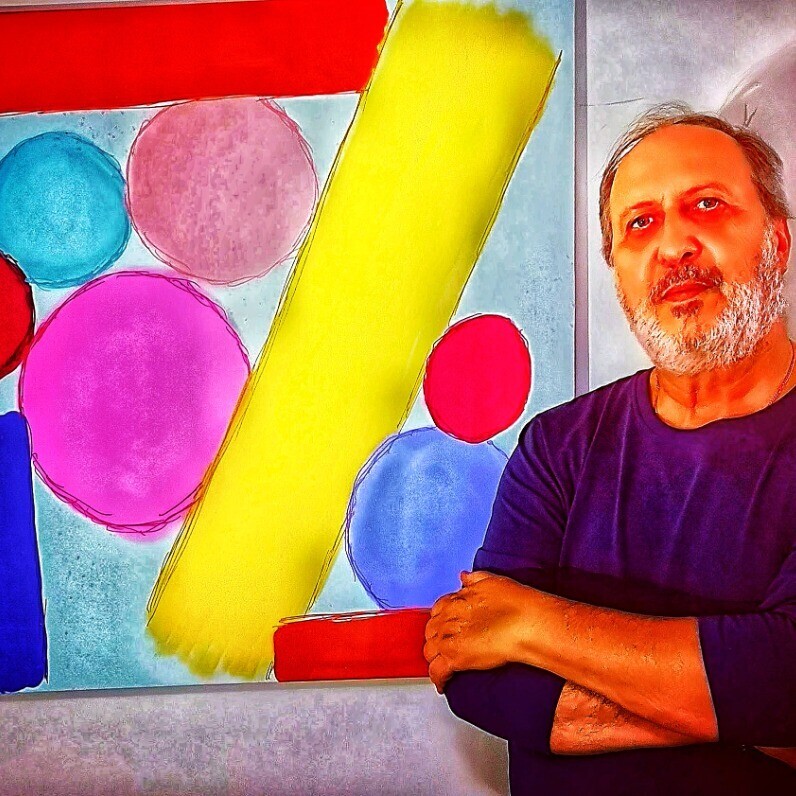 Miguel Sanguesa - El artista trabajando