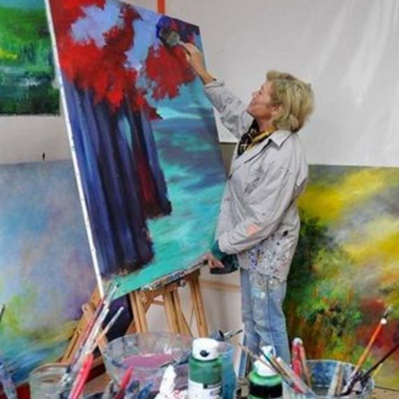 Monique Perret - L'artiste au travail