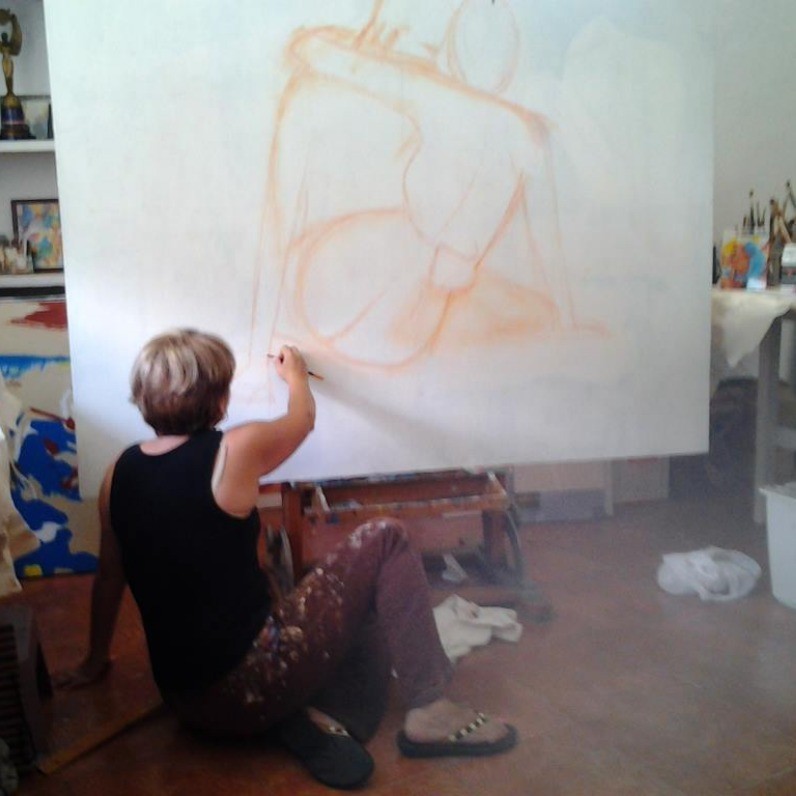 Monica Lowenberg - El artista trabajando