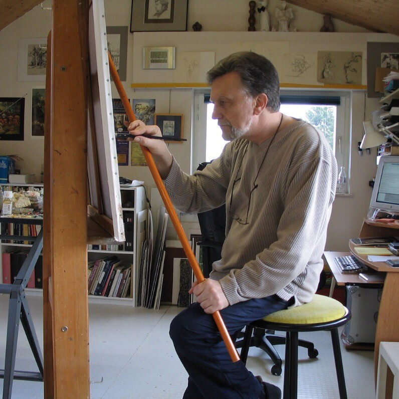 Michel Barthélemy - L'artiste au travail