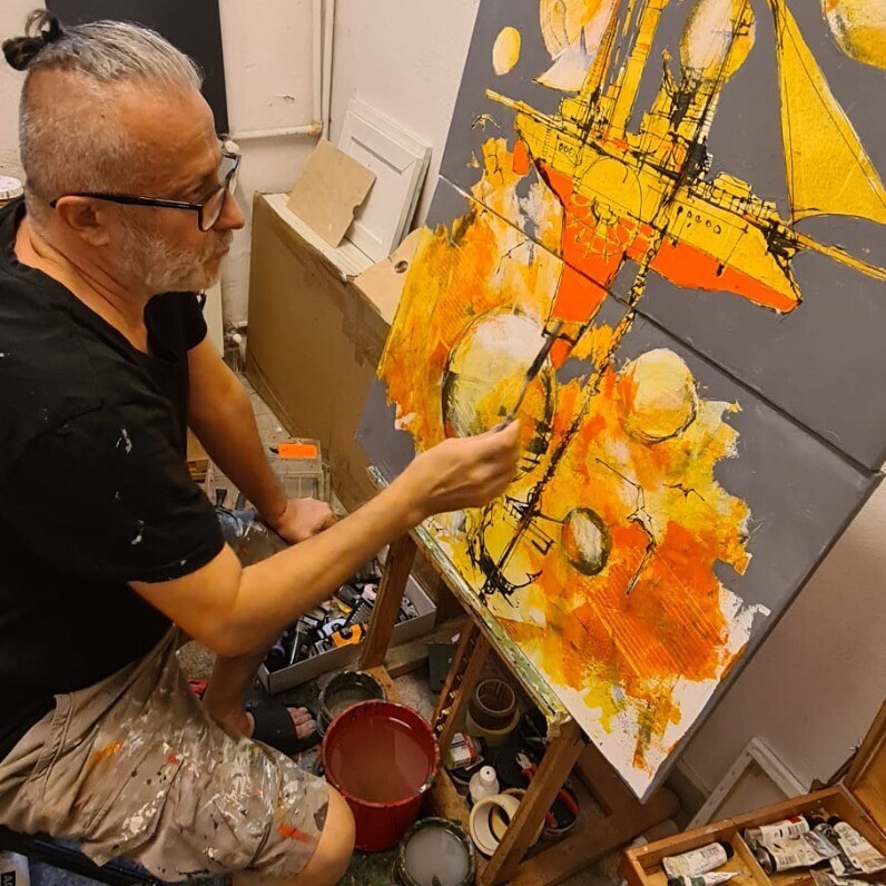 Mugur Popa - The artist at work