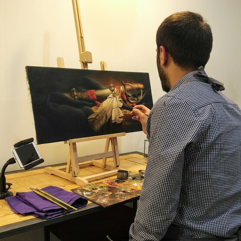 Mushegh Hovsepyan - The artist at work