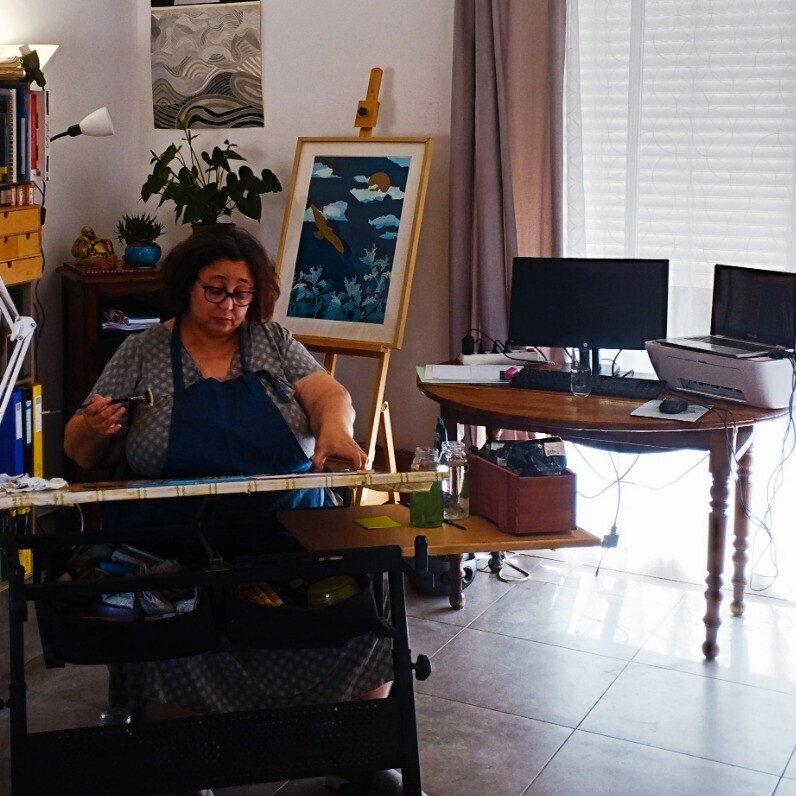 Nadia Touhami - L'artiste au travail