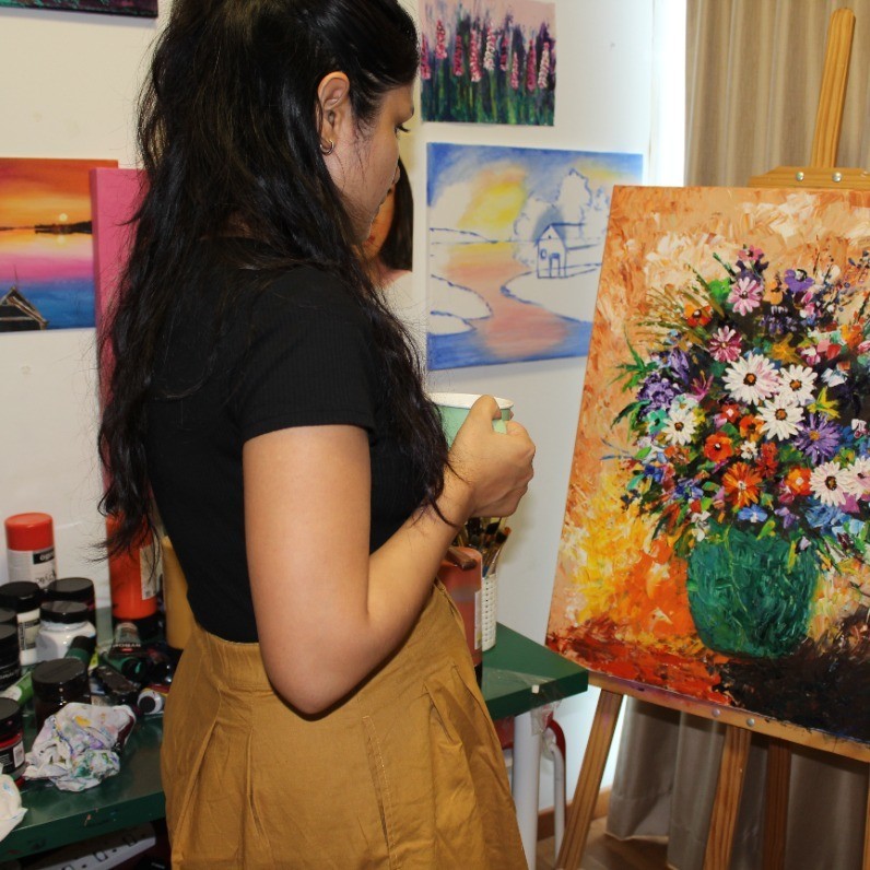 Neha Dubey - The artist at work