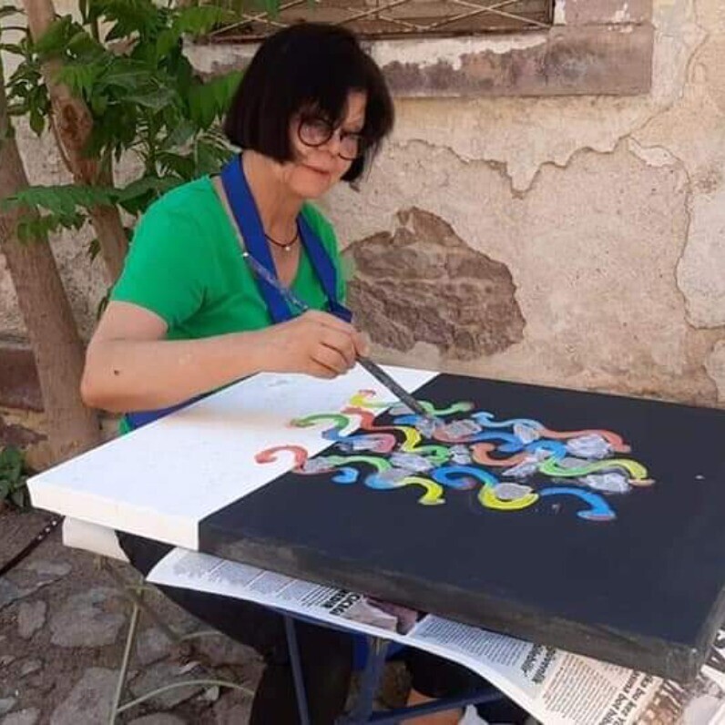 Nouzha Bennani - Der Künstler bei der Arbeit