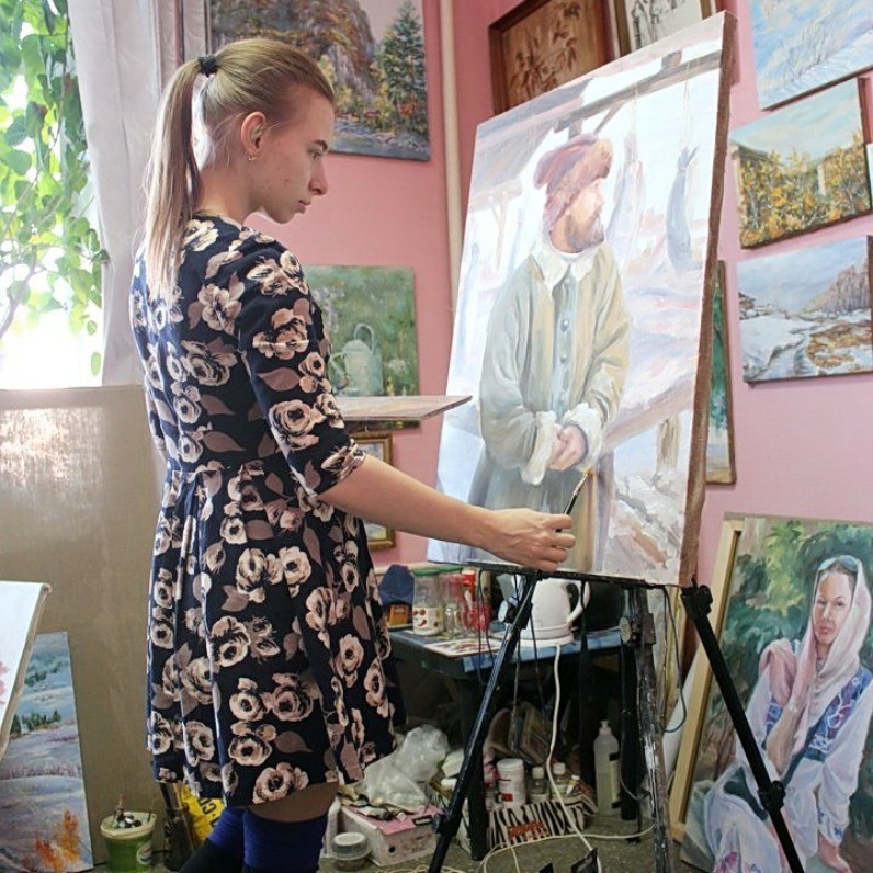 Tatyana Zorina - El artista trabajando