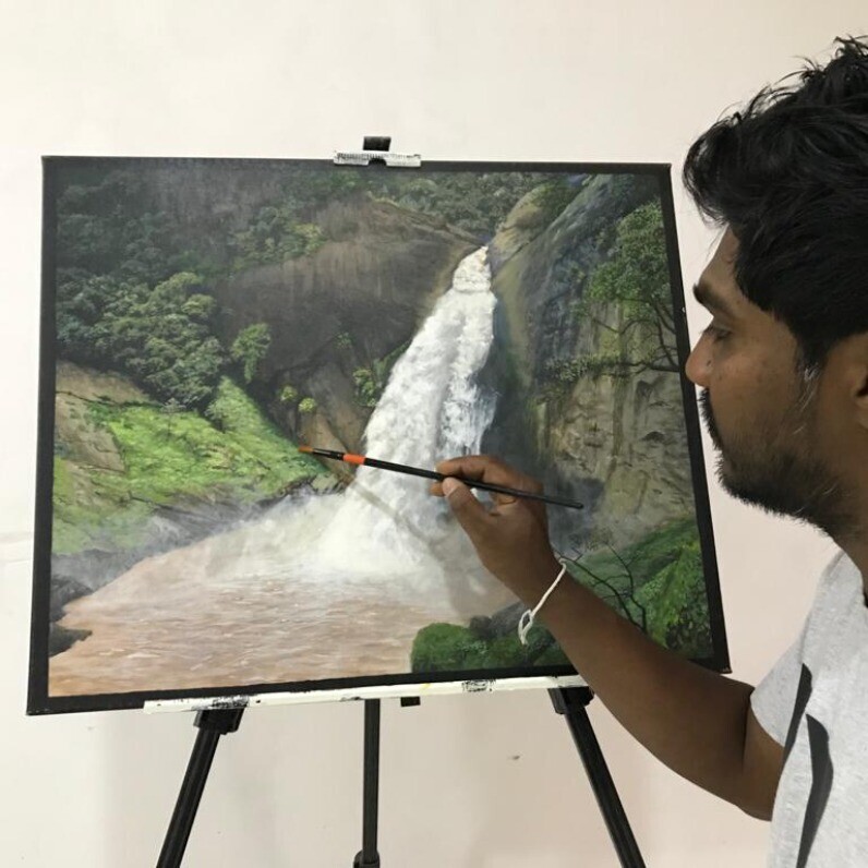 Nuwan Darshana - Der Künstler bei der Arbeit