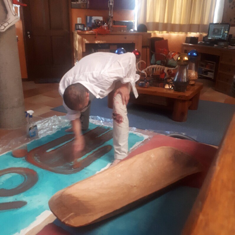 Ojolo - El artista trabajando