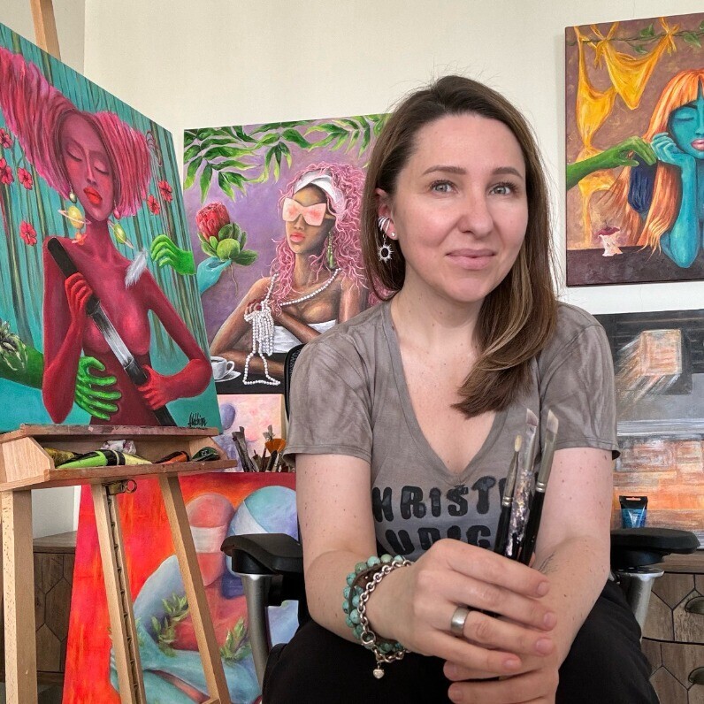 Oksana Alekhina - The artist at work