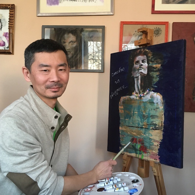 Oleg Khe - The artist at work