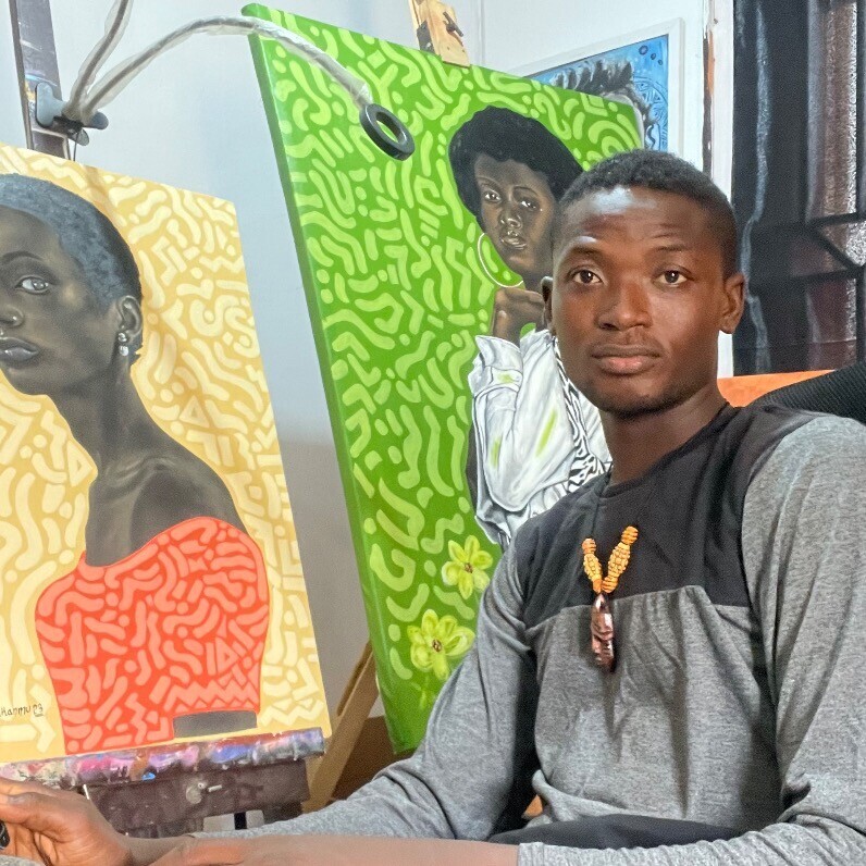 Oluwafemi Akanmu - The artist at work