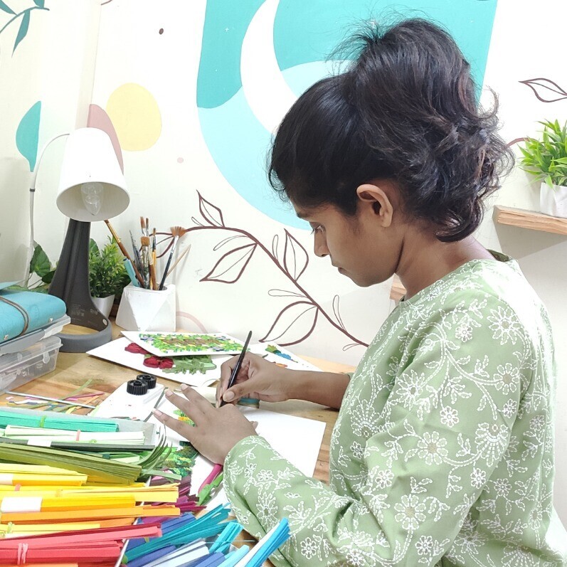 Paperpersonified Prasiddhi - The artist at work