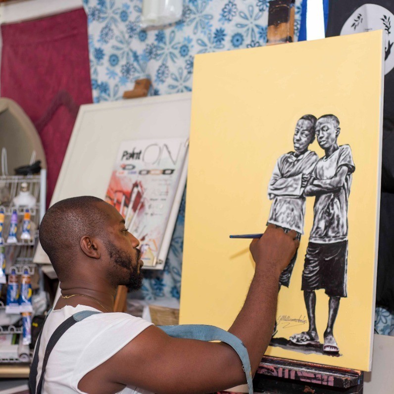 Patrick Dodoo - The artist at work