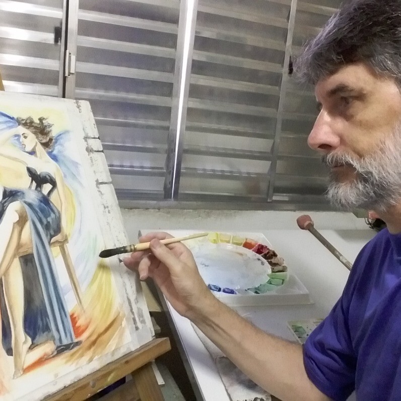 Paulo Di Santoro - O artista no trabalho