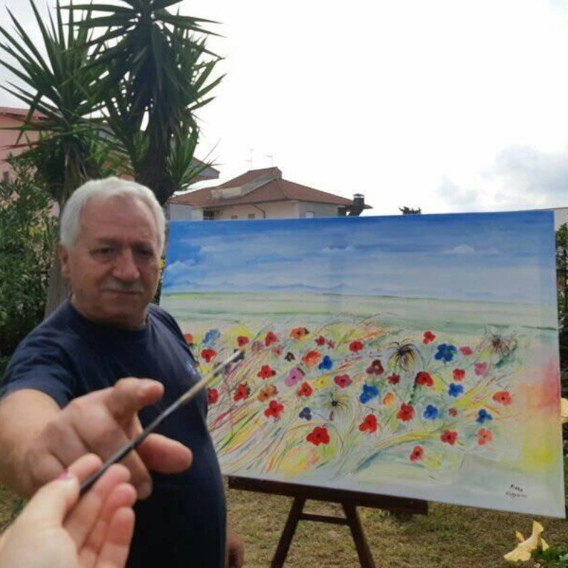Piero La Rosa - El artista trabajando
