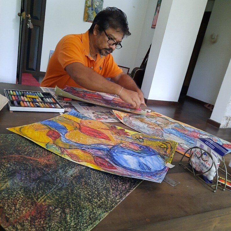 Pradeep Jayatunga - De kunstenaar aan het werk