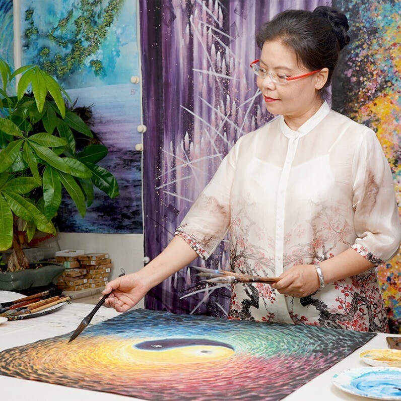 Pu Wei - The artist at work