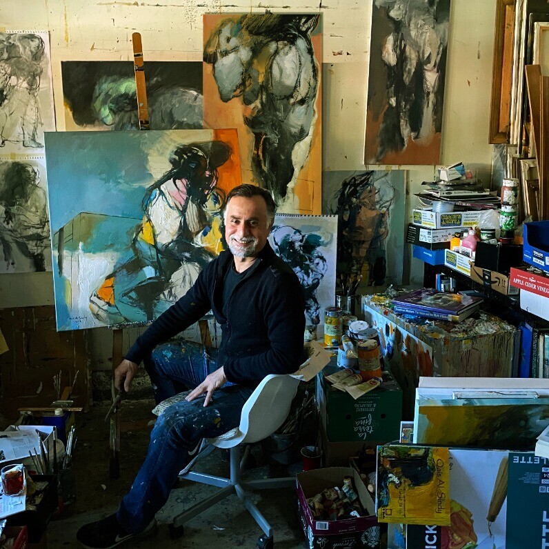 Qais Al Sindy - The artist at work