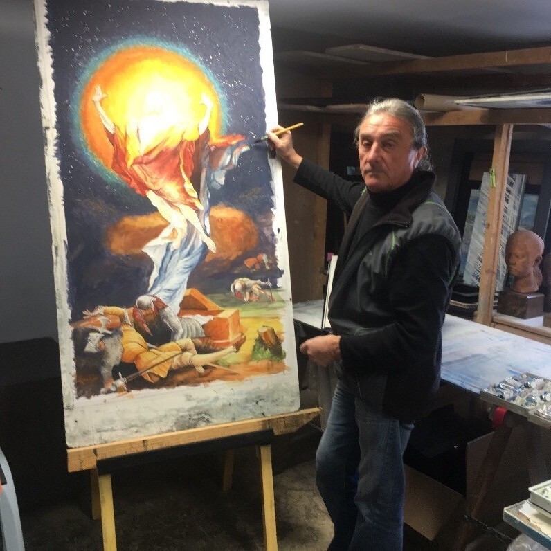 Raymond Guibert - De kunstenaar aan het werk
