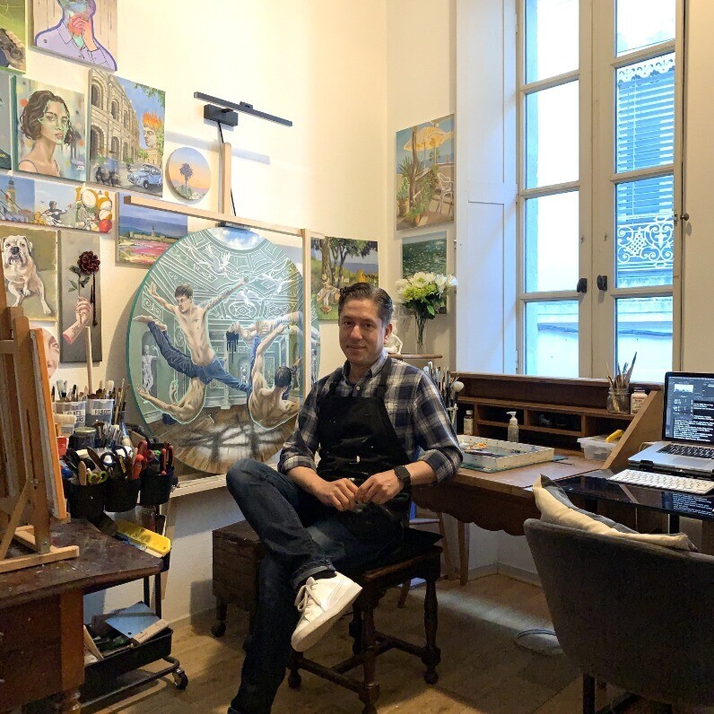 Robert Inestroza - The artist at work