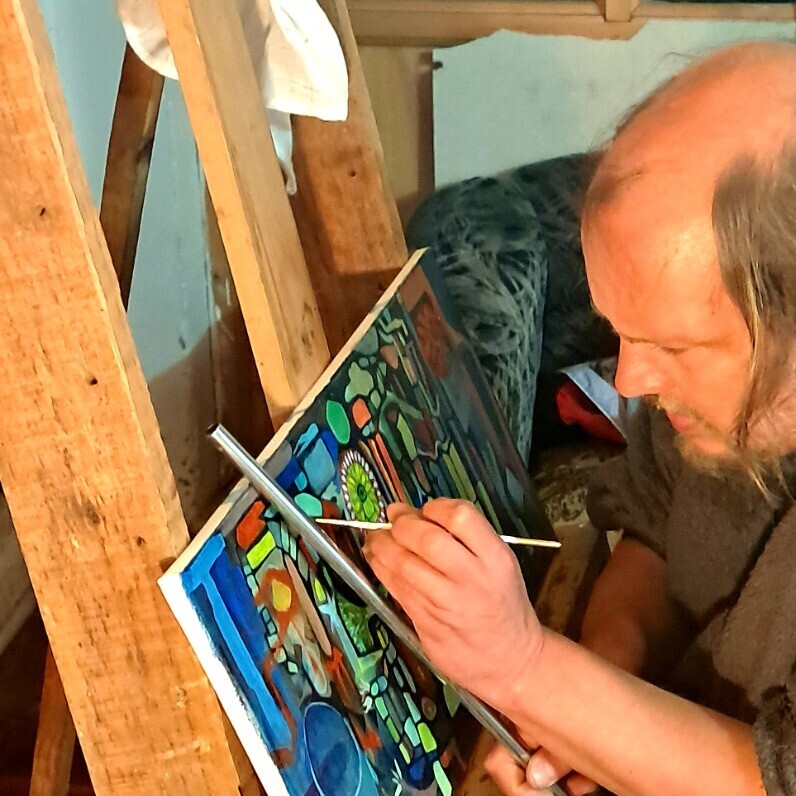 Roberto Yañez - Der Künstler bei der Arbeit