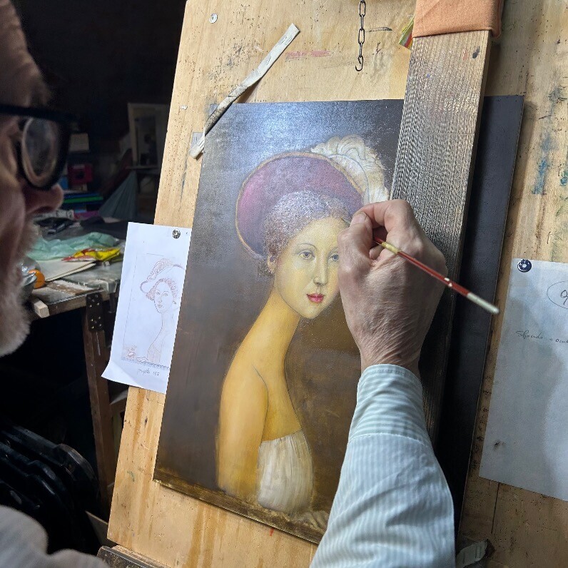 Alfonso Rocchi - The artist at work