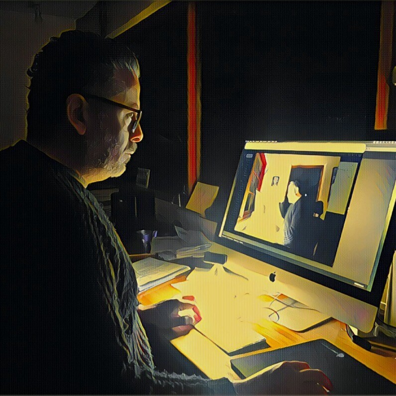 Rodrigo Muñoz - El artista trabajando