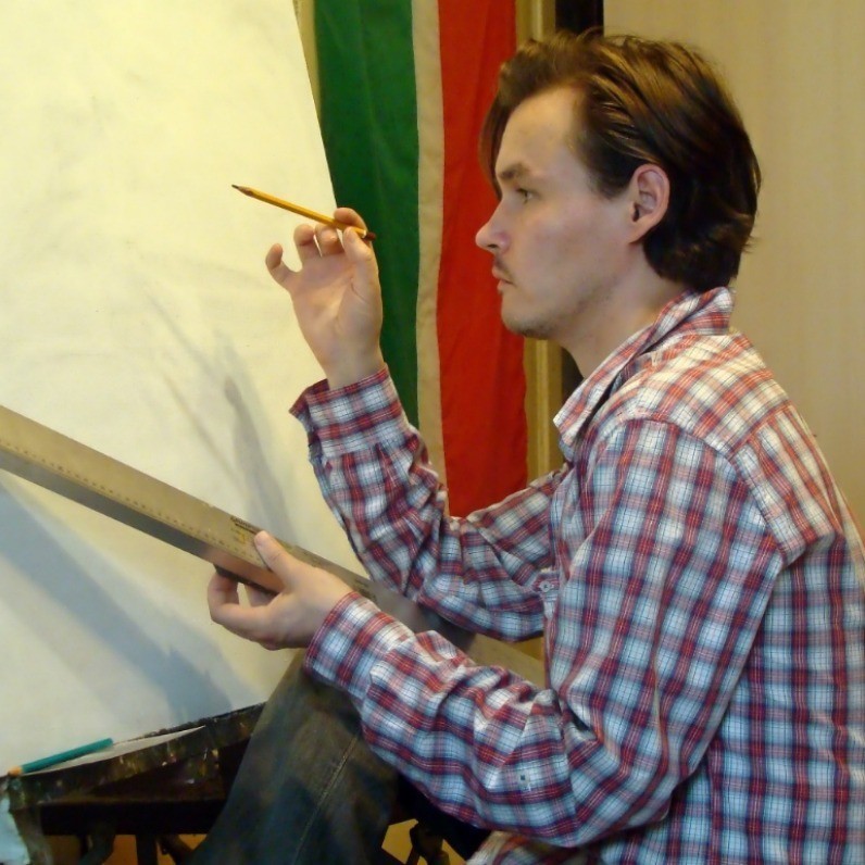 Ruslan Sabirov - The artist at work